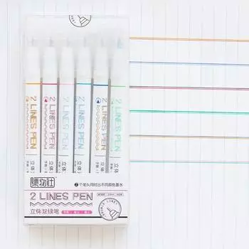 6 шт./компл. набор двухцветных ручек, креативная ручка для граффити, принадлежности для художественного рисования, канцелярские принадлежности Kawaii, студенческий маркер, ручка 6pcs