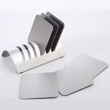 6 шт./компл. набор подставок из нержавеющей стали, подставки под напитки, салфетки для стола, нескользящие изоляционные коврики для чашек, кухонные принадлежности M