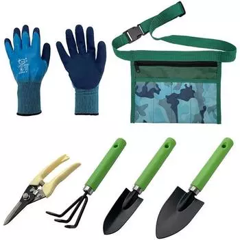 6 шт./компл. набор садовых инструментов, секаторы для фруктовых деревьев, инструмент для копания, прополки, грабли, нож, острая лопата с сумкой-органайзером 6Pcs/Set