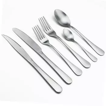 6 шт./компл., набор столовых приборов в западном стиле, серебряные столовые приборы из нержавеющей стали, столовая посуда, столовый нож, вилка, совок, набор посуды