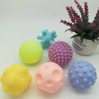 6 шт./компл. набор текстурированных мульти-шариков для развития тактильных ощущений ребенка, массажный мягкий шарик