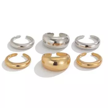6 шт./компл. Неровные массивные гладкие кольца Винтажные женские кольца Модные кольца с открытием Набор для повседневной носки