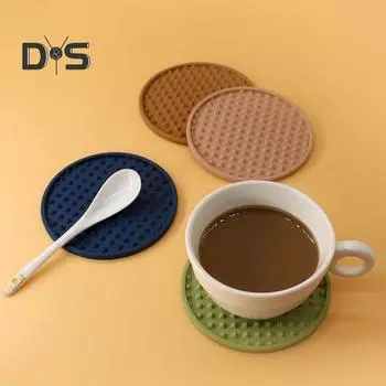 6 шт./компл., нескользящая настольная подставка для столовых приборов, пищевая универсальная силиконовая изолированная подставка для чашек темно-синий