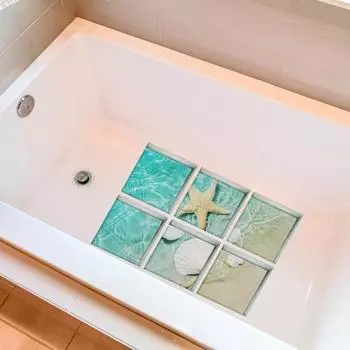 6 шт./компл. нескользящие наклейки для ванны водонепроницаемые ПВХ съемные матовые океанские наклейки для ванной комнаты J