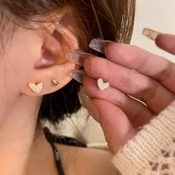 6 шт./компл. нежные простые серьги-гвоздики в форме сердца модные серьги для вечеринок подарки 6Pcs/set