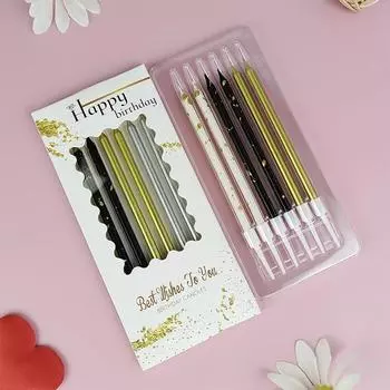 6 шт./компл. Нитка Свеча С Днем Рождения Длинный Стержень Красочные Креативные Украшения Торта Свечи Для Вечеринки Детский Праздник Свеча