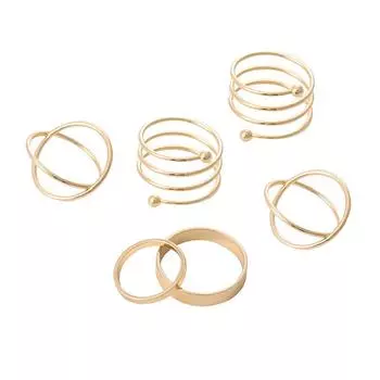6 шт./компл., новые золотые/черные/серебряные минималистичные геометрические металлические кольца на палец в стиле панк для женщин и девочек, вечерние ювелирные аксессуары золотой