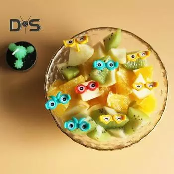 6 шт./компл., очаровательные мини-динозавры, фруктовые вилки, милые мультяшные животные, палочка для бенто, декоративная вилка, фруктовая палочка