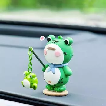 6 шт./компл. Одинокая лягушка, декор для автомобиля, аксессуары, светящиеся лягушки, мини-фигурки, мультяшные серебристые, автомобиль, дом, универсальное украшение, подарки
