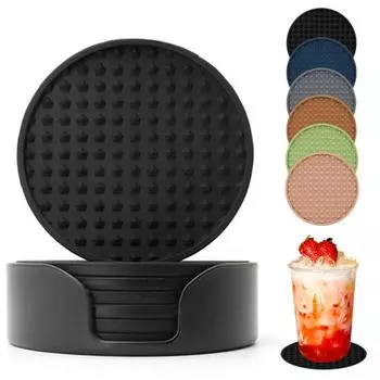 6 шт./компл., подставка для напитков, пищевая круглая, утолщенная, с защитой от ожогов, с выступающими точками, теплоизоляция, нескользящая силиконовая чашка для кофе, подставка для столовых приборов, кухонные принадлежности