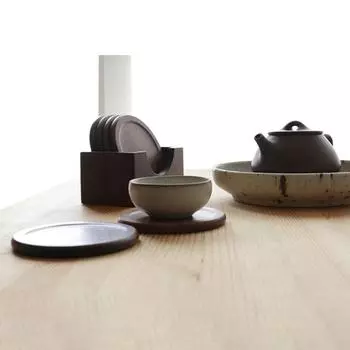 6 шт./компл. подставки под тарелки из орехового дерева, декоративные круглые термостойкие коврики для напитков, аксессуары для украшения дома, современные L коричневый