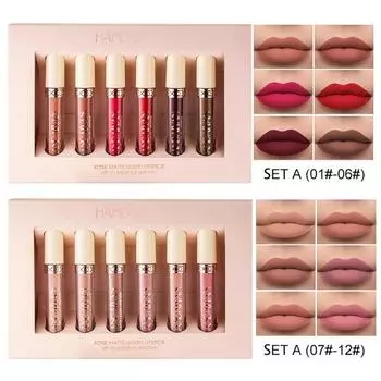 6 шт./компл., практичная жидкая помада, простой в использовании, осветляющий портативный женский набор жидких помад на каждый день B разноцветный