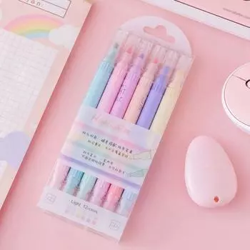 6 шт./компл. практичный яркий цветной рисунок для защиты глаз 12 цветов студенческий эстетический флуоресцентный маркер канцелярские товары