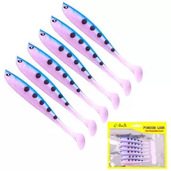 6 шт./компл., приманки для рыбной ловли, виниловые мягкие приманки, 9 см/4,1 г, хищник, рыбалка, щука, мягкая резиновая приманка, аксессуары для рыбалки