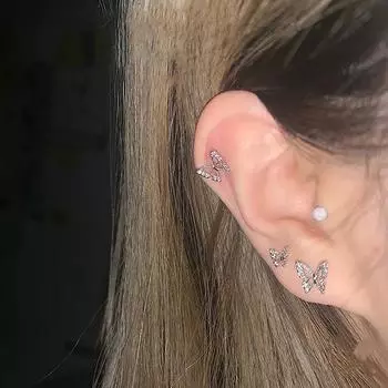 6 шт./компл. простые серьги-гвоздики для женщин, серьги-бабочки из циркония, для девочек, вечеринок, свадеб, помолвок, ювелирные изделия, аксессуары A1