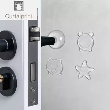 6 шт./компл., прозрачная мягкая силиконовая защита для стены, дверная ручка, бампер, защитная заглушка, нескользящая дверная пробка, самоклеящийся бампер 40x8mm Bear