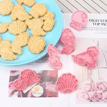 6 шт./компл., ракушка русалки, морской конек, форма для печенья, сделай сам, пластиковые формы для помадки и торта
