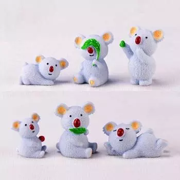 6 шт./компл., разные стили, милый медведь коала, мини-модель животного, фигурка, украшение для дома, комнаты, микро