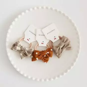 6 шт./компл. Ретро повязка для волос для маленьких девочек, винтажный европейский стиль, эластичная веревка для волос с бантом, милые аксессуары для волос принцессы