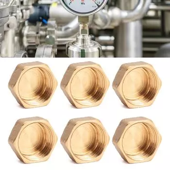 6 шт./компл. Резьбовые концевые уплотнения 1/2 /3/4 /1 Коррозионностойкие заглушки для труб, латунные заглушки, заглушки для шлангов, заглушки для труб, уплотнительные заглушки 4