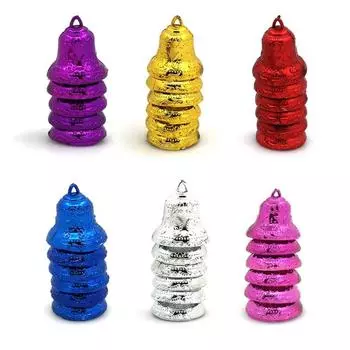 6 шт./компл. Рождественские колокольчики, украшения для рождественской елки, подвесные колокольчики, Рождественские подарочные коробки, декор для колокольчиков Навидад Натал, С Новым годом 2025 35mm