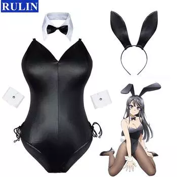 6 шт./компл. Sakurajima Mai Senpai костюм косплей кролик наряд для девочек японская одежда аниме костюмы для косплея для женщин One Size(40-62Kg)