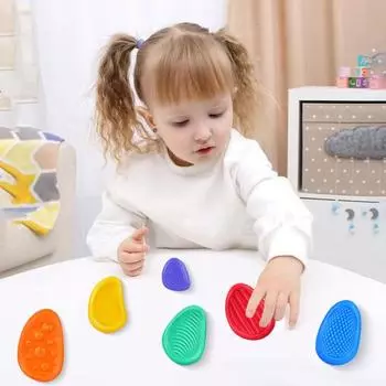 6 шт./компл. сенсорный камень игрушка-нервозность снятие стресса тревожность текстурированный камень для беспокойства портативный дорожный детский взрослый успокаивающий камень игрушка призы сувениры для вечеринок