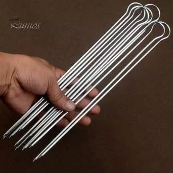 6 шт./компл. шампур для барбекю, кебаб U-образный, многоразовый, пищевой, стейк из нержавеющей стали, крылышки цыпленка, мясо, овощи, гриль, шампур для барбекю, палочка 1 Set
