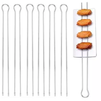 6 шт./компл. шампур для барбекю, кебаб U-образный, многоразовый, пищевой, стейк из нержавеющей стали, крылышки цыпленка, мясо, овощи, гриль, шампур для барбекю, палочка
