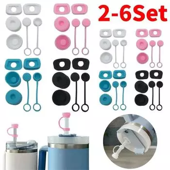 6 шт./компл. силиконовая пробка для защиты от проливания для Stanley Cup 1.0 2.0 40 унций/30 унций аксессуары для стаканов с соломинкой пробка для защиты от проливания пробка для протечки чёрный