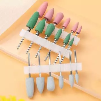 6 шт./компл. Силиконовые насадки для удаления геля и полировки ногтей, силиконовая насадка для полировки ногтей, маникюрщица pink-320