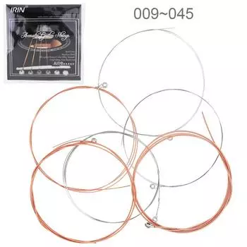 6 шт./компл. струны для акустической гитары Flok 009-045 дюймов, нержавеющий стальной сердечник, сплав цвета фосфористой бронзы