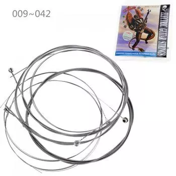 6 шт./компл. струны для электрогитары 009–042 дюйма, струны с намоткой из никелевого сплава со стальным покрытием и покрытием