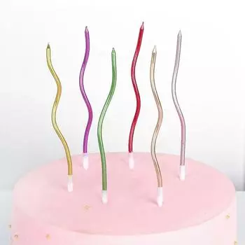 6 шт./компл. свечи на день рождения, хороший визуальный эффект, несколько цветов, отличное качество изготовления, устойчивый к коррозии, долгосрочное сохранение, украшение для торта