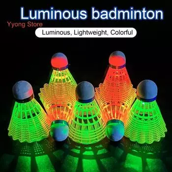 6 шт./компл. светящиеся мячи для бадминтона, спортивный бадминтон из вспененного пластика со светодиодной подсветкой, красочные воланы с подсветкой для занятий спортом в помещении и на открытом воздухе 6pcs