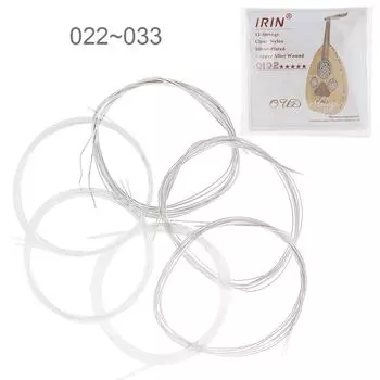 6 шт./компл. удовые струны 022-033 дюймов, прозрачный нейлон с ярким тоном, посеребренный медный сплав