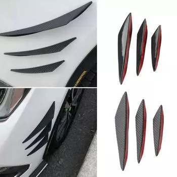 6 шт./компл. универсальный передний бампер губа диффузор сплиттер плавники спойлер кузова тюнинг автомобиля Canards Valence украшение автомобиля украшение чёрный