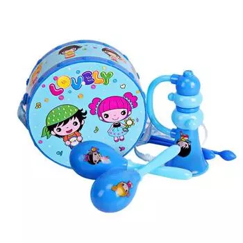 6 шт./компл. веселые просветительские яркие цветные музыкальные барабанные игрушки ручной стук развлекательные аксессуары синий