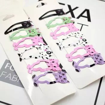 6 шт./компл., заколка для волос с героями мультфильмов для женщин и девочек, заколка для волос в виде животных, детские заколки для волос, зажимы для волос, аксессуары для волос