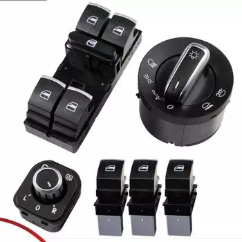 6 шт./комплект хромированных автоматических переключателей стеклоподъемников, переключателей фар, переключателей электроподъемников стеклоподъемников 5ND959857 для VW Golf GTI 5 6 Jetta 6 CHINA