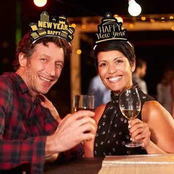 6 шт. / комплект Письмо 2025 С Новым годом повязка на голову фотографический рождественский головной убор новогодний наряд Style2