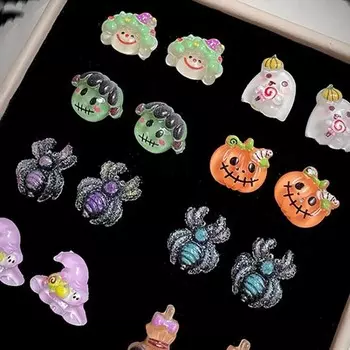 6 шт. комплект серег на Хэллоуин, забавные серьги-гвоздики в виде монстра для женщин, ювелирные изделия, аксессуары для вечеринок, подарки, серьги-подвески в виде тыквы-призрака с каплями масла в стиле ужасов