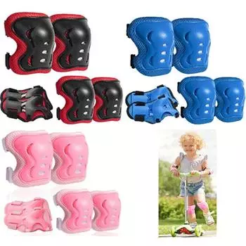 6 шт. комплект защитного снаряжения для детей, наколенники, налокотники, защита для велосипеда, скейтборда, катания на коньках, наколенники, спортивные защитные детали