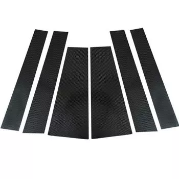 6 шт. Комплекты черных стоек кузова из углеродного волокна для Toyota Highlander/Kluger 2014-2019 Наклейки на стойки дверей и окон автомобиля углеродного волокна черного