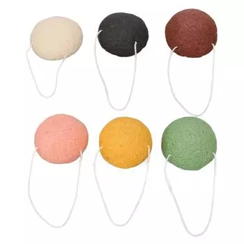 6 шт. Конжаковые губки для дома и путешествий Портативный мягкий очищающий отшелушивающий набор губок для ухода за кожей