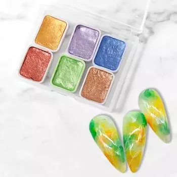 6 шт./кор. Цветная паста для ногтей, цветная, быстросохнущая, профессиональная, косметическая, акварельная, перламутровая, лак-пигмент для женщин C