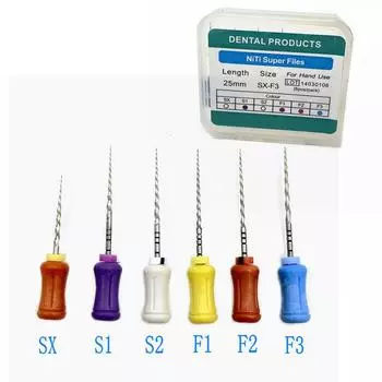 6 шт./кор., стоматологическая эндодонтия, NiTi, суперроторный файл для ручного использования, SX-F3, файл для корневых каналов зубов 21mm
