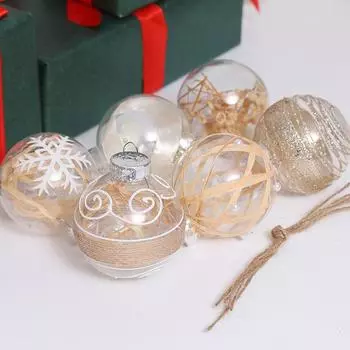 6 шт./коробка Рождественский расписной шар подвеска PET Рождественский шар подвески
