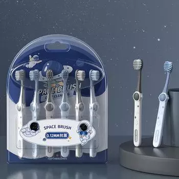 6 шт. Космические зубные щетки для малышей, зубная щетка с мягкой тонкой щетиной, детский инструмент для ухода за полостью рта
