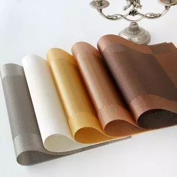 6 шт. Коврик для обеденного стола 40,5x30,5 см, коврик для обеденного стола, термоизоляционный ПВХ, нескользящий коврик, экологически чистая подставка под столовую посуду, моющаяся золотой